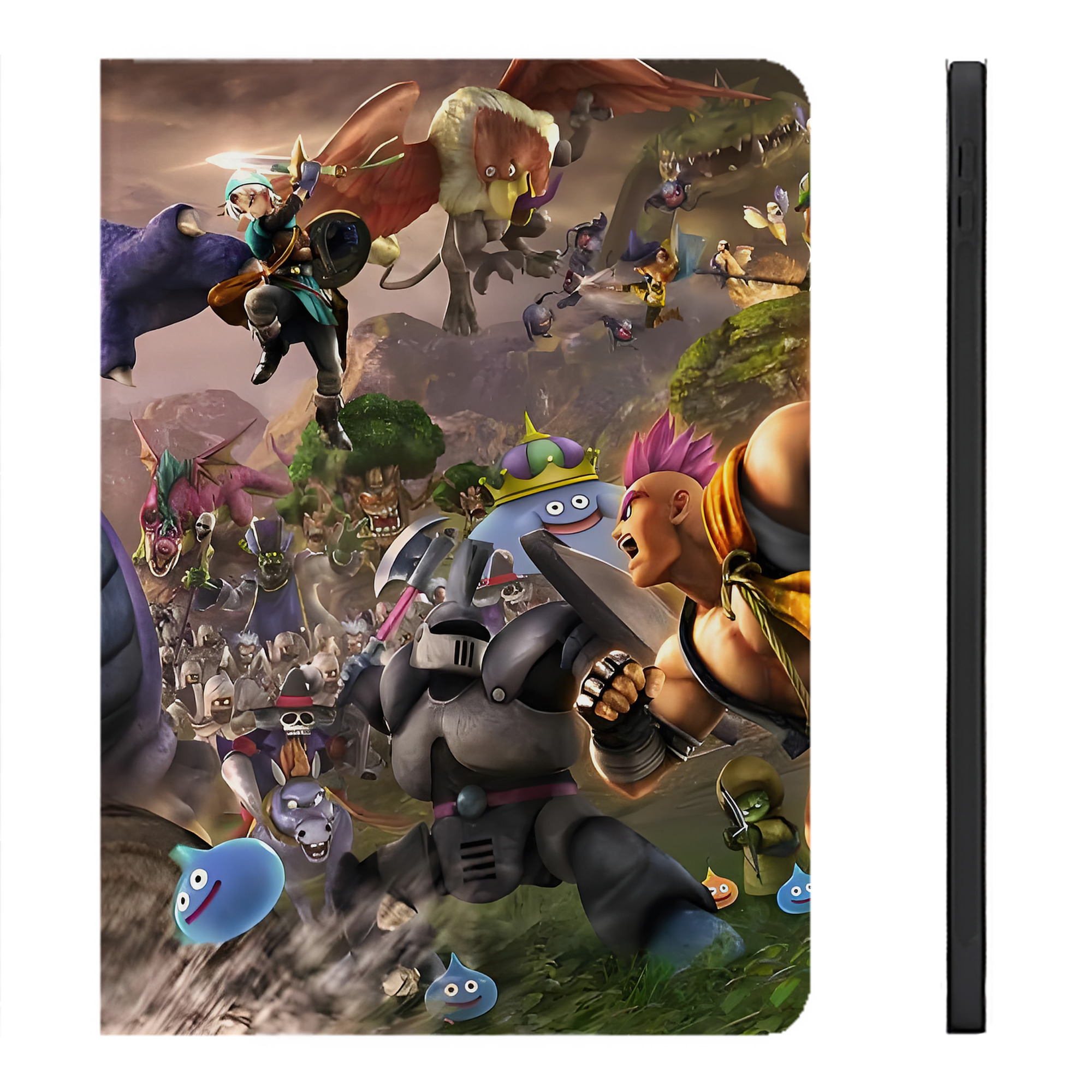 （画像用） ドラゴンクエスト Doragon Kuesuto Dragon Quest IPadケース ペンホルダー付き ブックスタイルデザイン